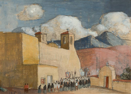 Study for Procession (Ranchos de Taos)