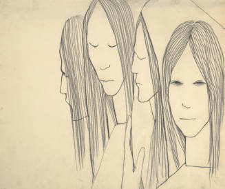 Four Faces With Linear Hair