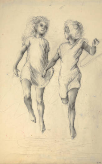 Two Girls Running