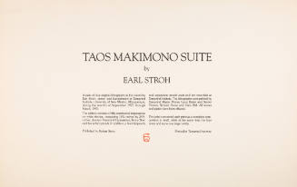 Taos Makimono Suite, colophon page