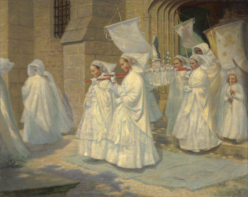 Brittany Church Procession, Women Carrying Virgin