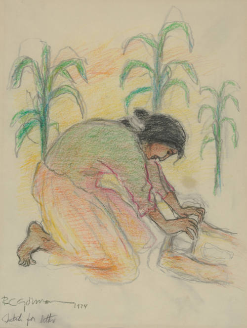 Untitled (Woman grinding corn)