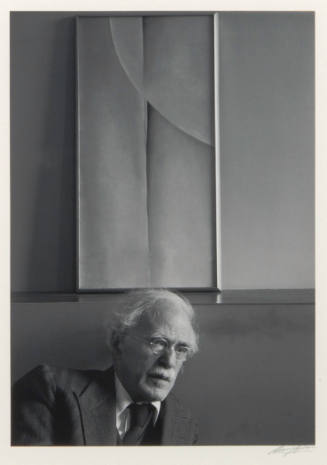 Alfred Stieglitz and a Painting by Georgia O'Keeffe at an American Place, NYC