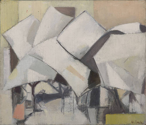 Abstract with Gray, Yellow, and White