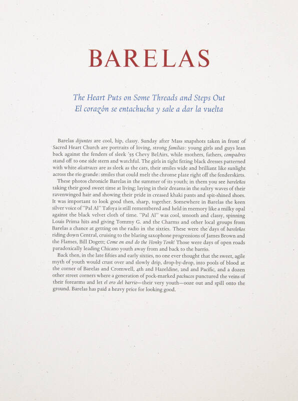Reflexions del Corazon: Barelas: The Heart Puts on Some Threads And Steps Out