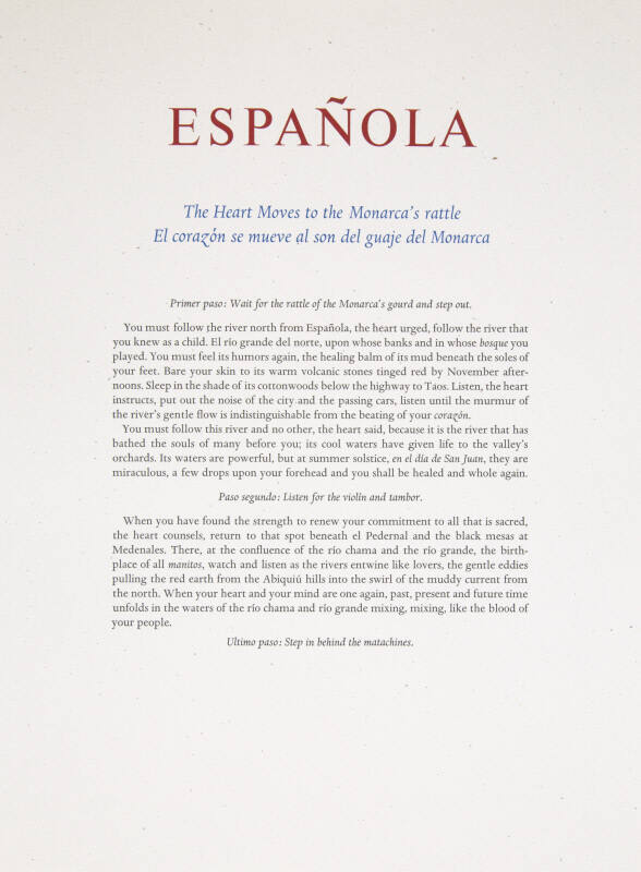 Reflexions del Corazon: Espanola: The Heart Moves to the Monarca'a rattle - El corazon se mueve al son del guaje del monarca