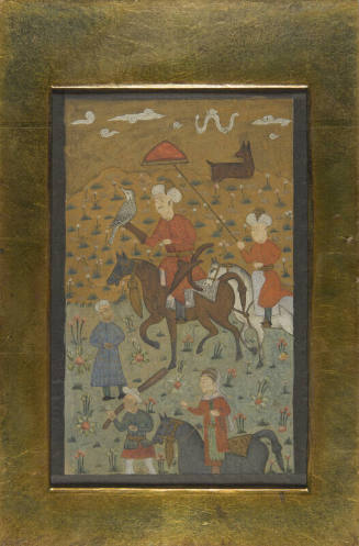 Man Hunting with Falcon and Retinue