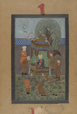Exterior Scene with Figures and Goblins