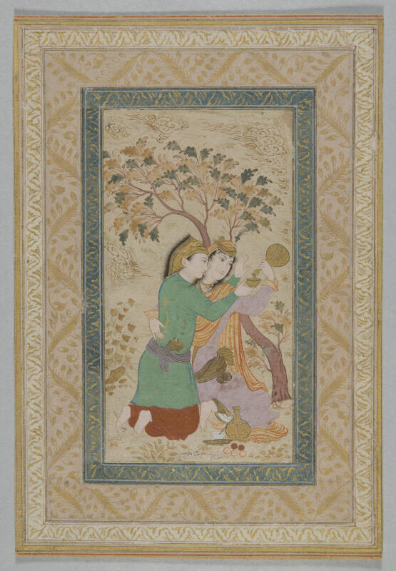 Man and Woman Drinking in Landscape (Isfahan)