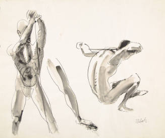 Untitled [two male figures and leg]