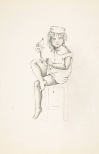 Seated Child With Clownstick